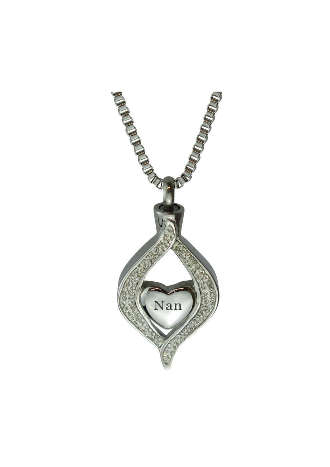 Diamant Nan Herz Urne Anhänger Halskette - Gedenkasche Andenken Feuerbestattung Schmuck Diamant Nan Herz Urne Anhänger Halskette - Gedenkasche Andenken Feuerbestattung Schmuck von LovetoTreasure