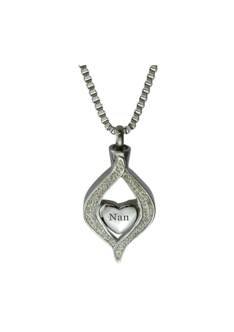 Diamant Nan Herz Urne Anhänger Halskette - Gedenkasche Andenken Feuerbestattung Schmuck Diamant Nan Herz Urne Anhänger Halskette - Gedenkasche Andenken Feuerbestattung Schmuck von LovetoTreasure