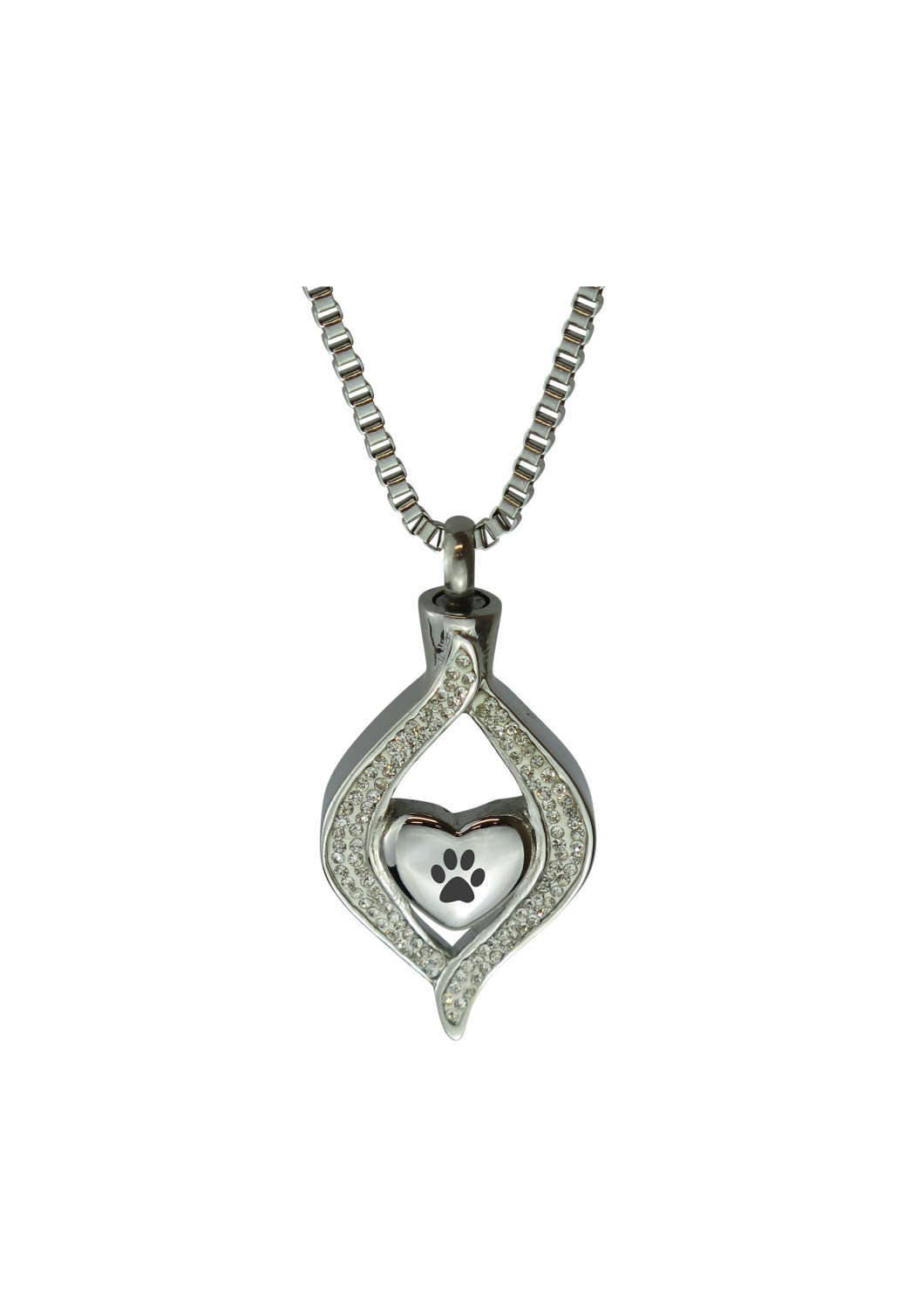 Diamant Pfote Herz Urne Anhänger Halskette - Gedenkstätte Asche Andenken Feuerbestattung Schmuck Diamant Pfote Herz Urne Anhänger Halskette - Gedenkstätte Asche Andenken Feuerbestattung Schmuck von LovetoTreasure