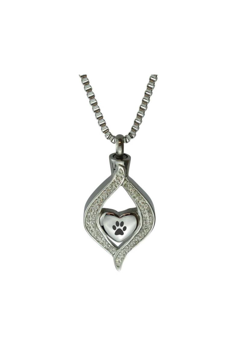 Diamant Pfote Herz Urne Anhänger Halskette - Gedenkstätte Asche Andenken Feuerbestattung Schmuck Diamant Pfote Herz Urne Anhänger Halskette - Gedenkstätte Asche Andenken Feuerbestattung Schmuck von LovetoTreasure