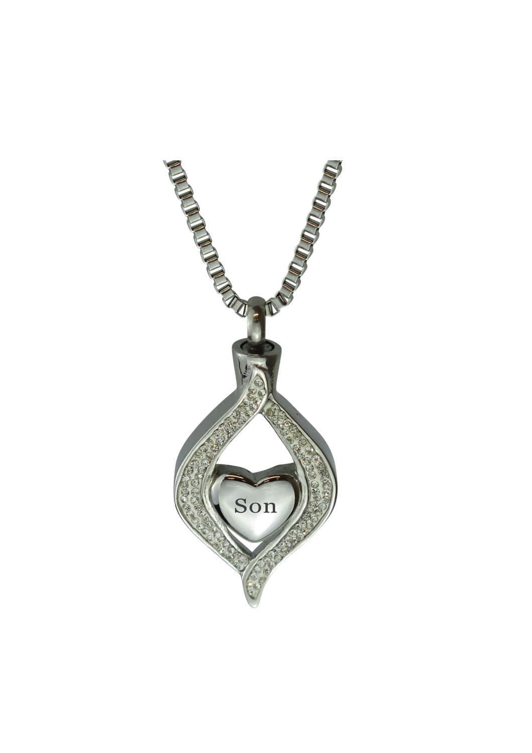 Diamant Sohn Herz Urne Anhänger Halskette - Gedenkasche Andenken Feuerbestattung Schmuck Diamant Sohn Herz Urne Anhänger Halskette - Gedenkasche Andenken Feuerbestattung Schmuck von LovetoTreasure