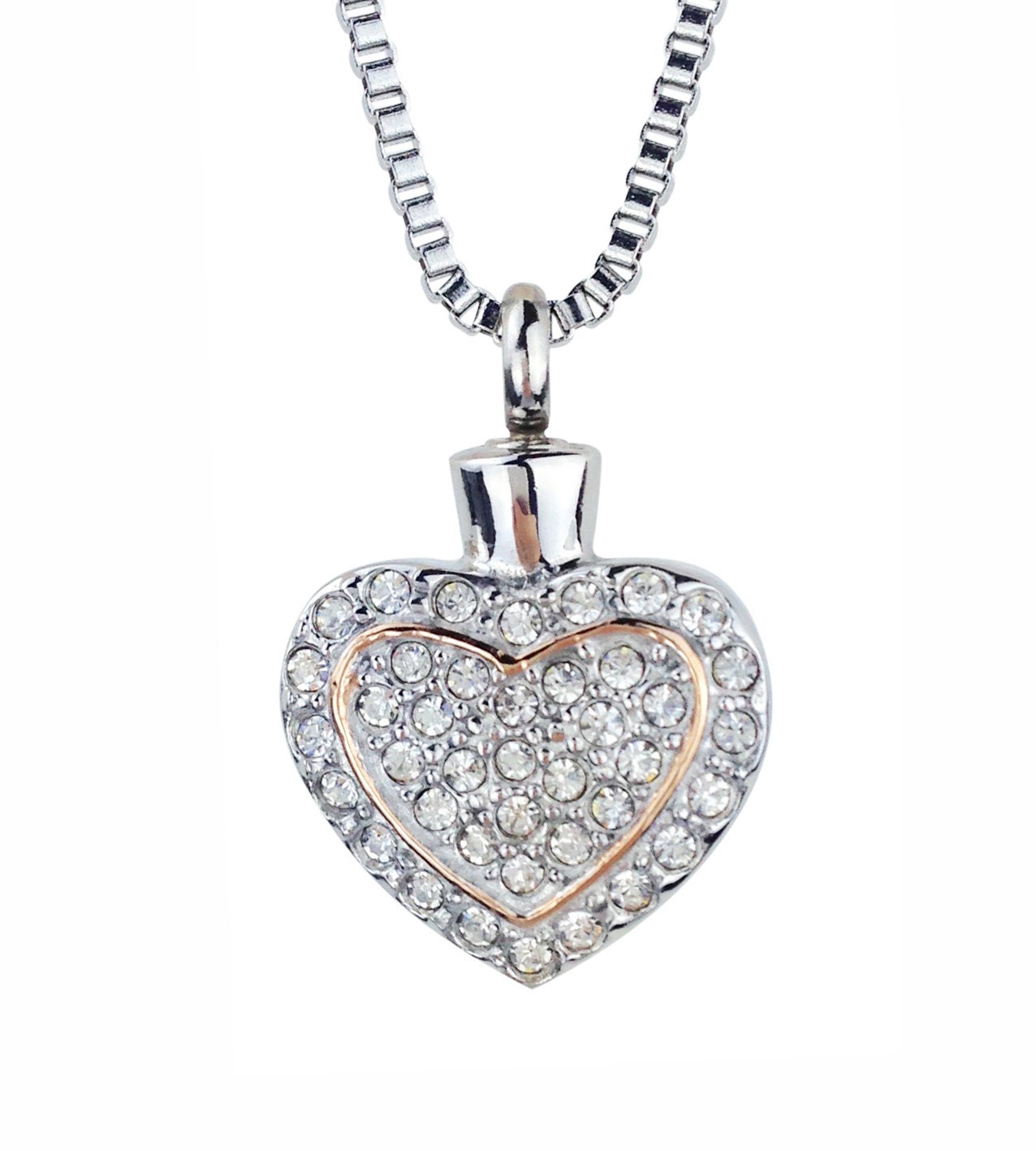 Eleganter Kristall Herz Urne Anhänger - Gedenkasche Andenken Schmuck Personalisierte Gravur Eleganter Kristall Herz Urne Anhänger - Gedenkasche Andenken Schmuck Personalisierte Gravur von LovetoTreasure