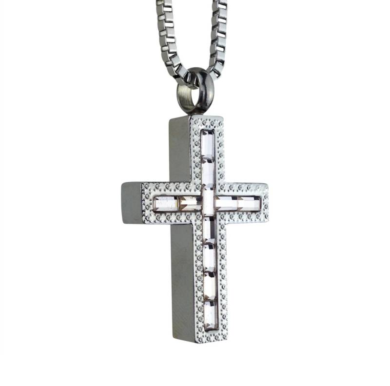 Gespiegelter Kristall Kreuz Urne Anhänger - Gedenkasche Andenken Schmuck Personalisierte Gravur Gespiegelter Kristall Kreuz Urne Anhänger - Gedenkasche Andenken Schmuck Personalisierte Gravur von LovetoTreasure