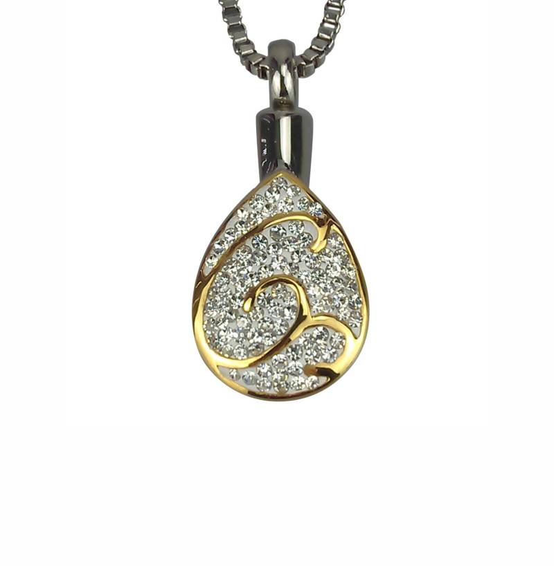 Goldener Teardrop Urne Anhänger - Gedenkasche-Andenken Schmuck Personalisierte Gravur Goldener Teardrop Urne Anhänger - Gedenkasche-Andenken Schmuck Personalisierte Gravur von LovetoTreasure