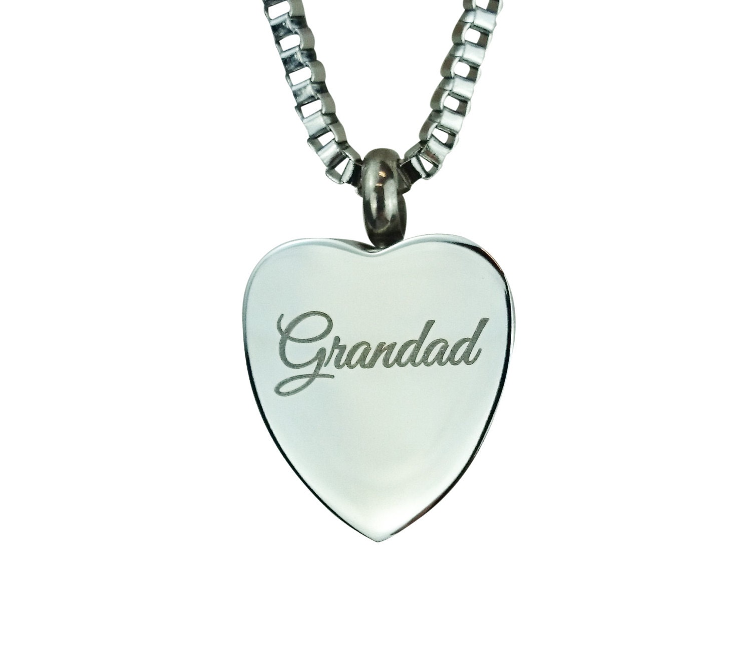 Grandad Herz Urne Anhänger - Gedenkstätte Asche Feuerbestattung Andenken Personalisierte Gravur Grandad Herz Urne Anhänger - Gedenkstätte Asche Feuerbestattung Andenken Personalisierte Gravur von LovetoTreasure