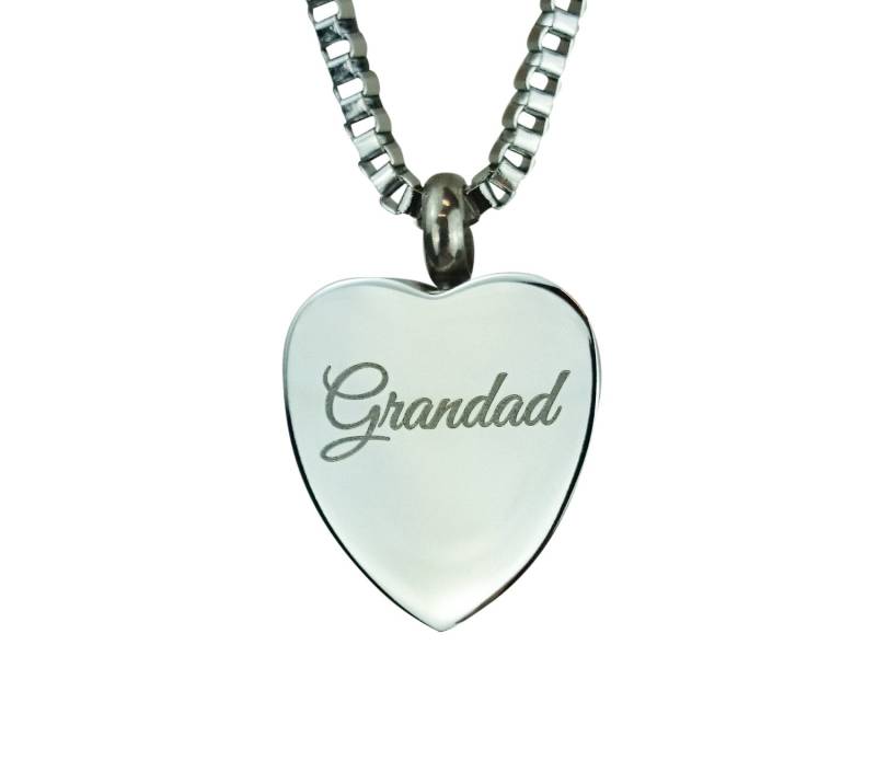 Grandad Herz Urne Anhänger - Gedenkstätte Asche Feuerbestattung Andenken Personalisierte Gravur Grandad Herz Urne Anhänger - Gedenkstätte Asche Feuerbestattung Andenken Personalisierte Gravur von LovetoTreasure