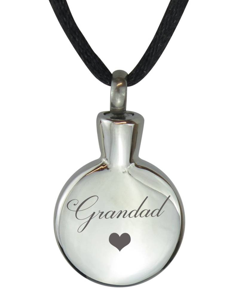Grandad Smooth Circle Urnen-Anhänger - Erinnerungs-Asche-Andenken-Schmuck Personalisierte Graviert Grandad Smooth Circle Urnen-Anhänger - Erinnerungs-Asche-Andenken-Schmuck Personalisierte Graviert von LovetoTreasure