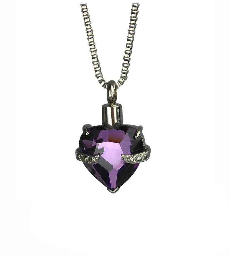 Lila Herz Urne Anhänger - Gedenkasche Andenken Schmuck Personalisierte Gravur Lila Herz Urne Anhänger - Gedenkasche Andenken Schmuck Personalisierte Gravur von LovetoTreasure