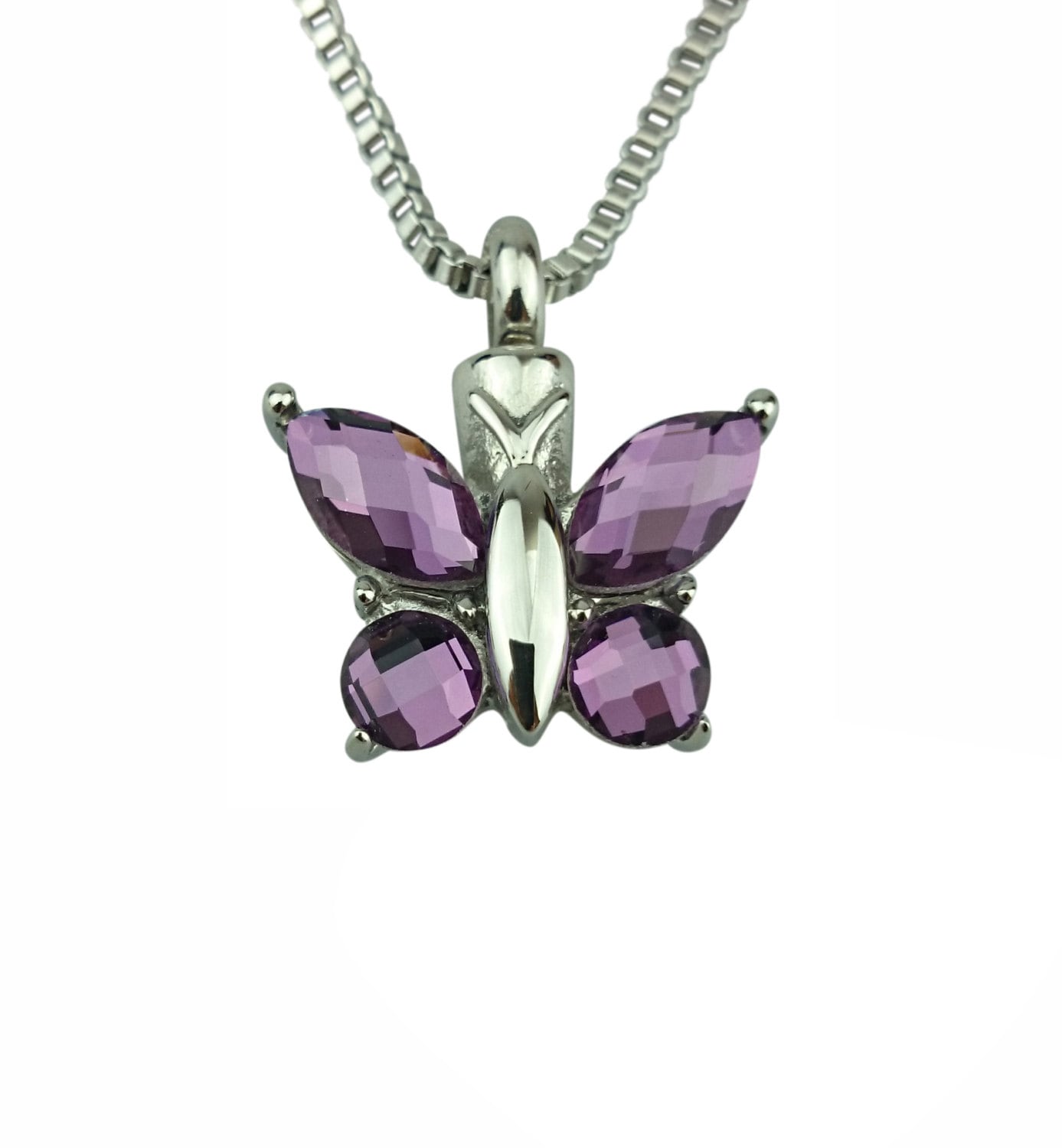 Lila Schmetterling Urne Anhänger - Gedenkstätte Schmuck Andenken Personalisierte Gravur Lila Schmetterling Urne Anhänger - Gedenkstätte Schmuck Andenken Personalisierte Gravur von LovetoTreasure