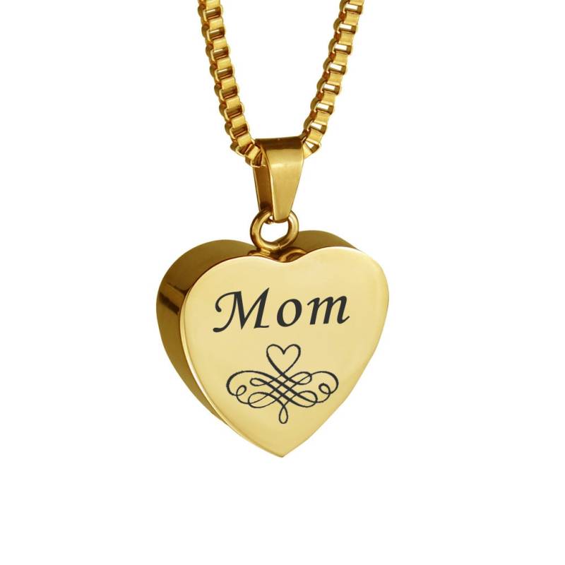 Mama Gemusterte Gold Herz Urne Anhänger - Erinnerung Ash Keepsake Schmuck Personalisierte Graviert Mama Gemusterte Gold Herz Urne Anhänger - Erinnerung Ash Keepsake Schmuck Personalisierte Graviert von LovetoTreasure