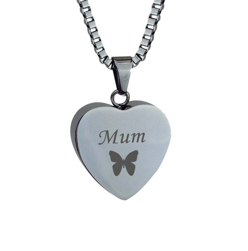 Mama Schmetterling Herz Urne Anhänger - Gedenkstätte Asche Feuerbestattung Andenken Personalisierte Gravur Mama Schmetterling Herz Urne Anhänger - Gedenkstätte Asche Feuerbestattung Andenken Personalisierte Gravur von LovetoTreasure