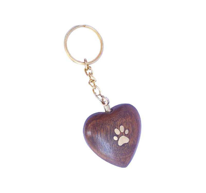 Massivholz Hand Geschnitzte Pfotenabdruck Herz Schlüsselanhänger Für Haustier Katze Hund Asche Feuerbestattung Cremains von LovetoTreasure