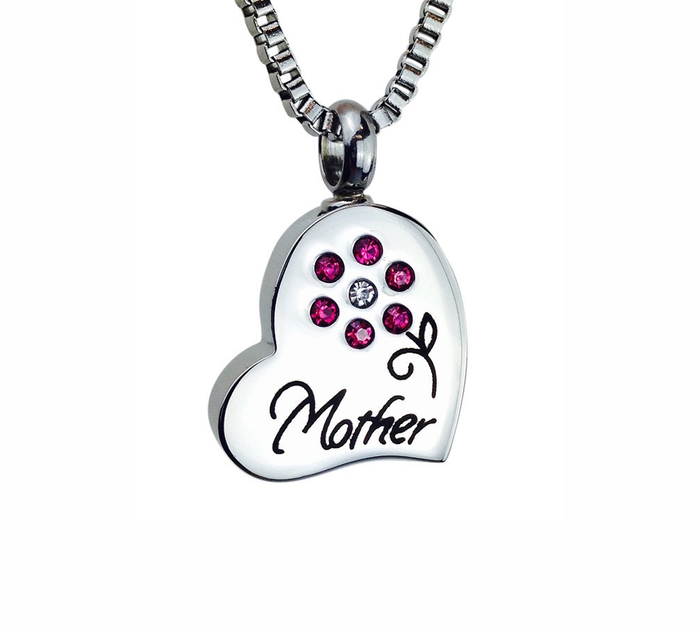 Mutter Blume Urne Anhänger - Gedenkasche Andenken Schmuck Personalisierte Gravur Mutter Blume Urne Anhänger - Gedenkasche Andenken Schmuck Personalisierte Gravur von LovetoTreasure