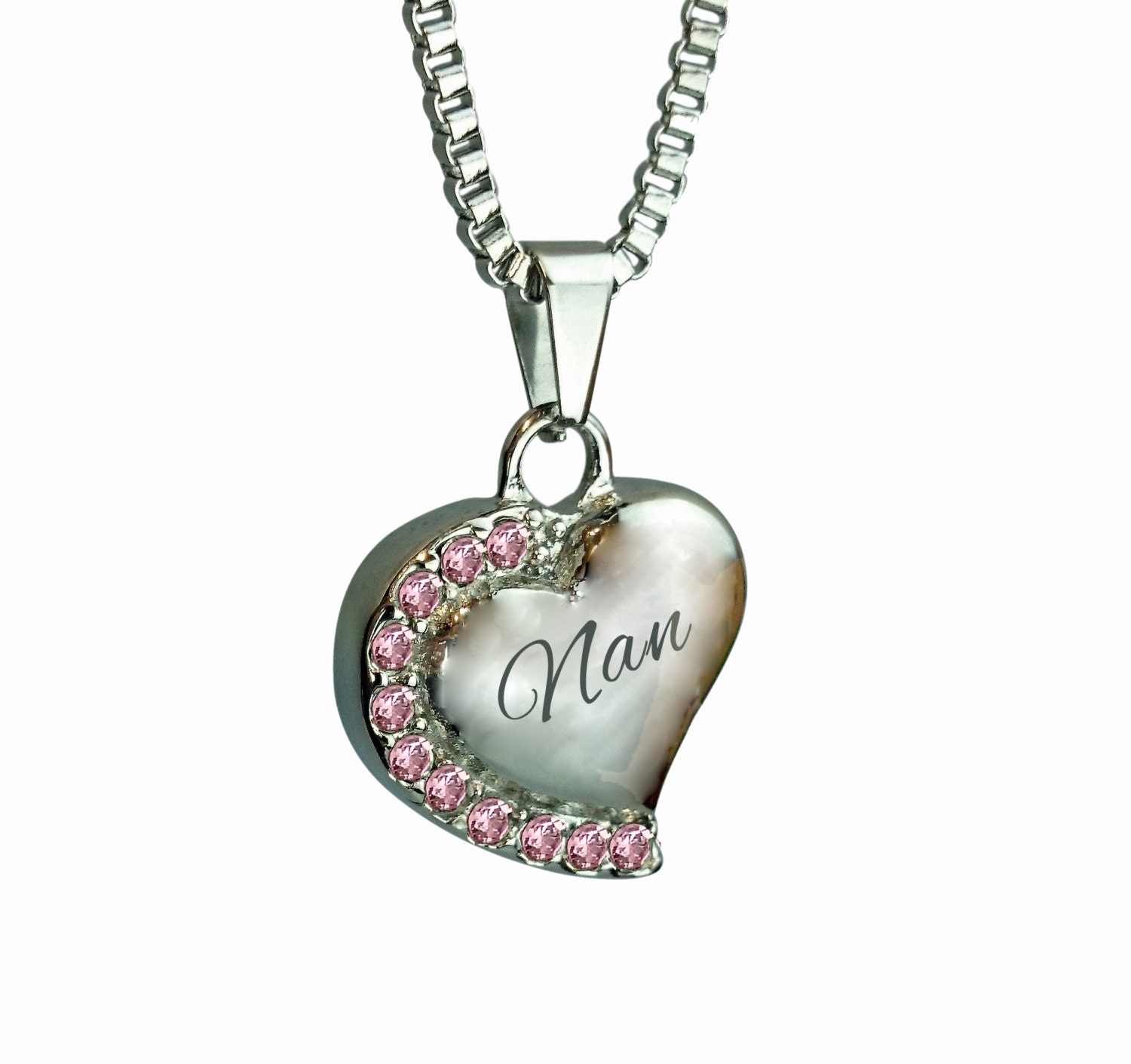 Nan Herz Mit Rosa Kristallen Urne Halsketten Anhänger - Denim Erinnerung Andenken Feuerbestattung Schmuck Nan Herz Mit Rosa Kristallen Urne Halsketten Anhänger - Denim Erinnerung Andenken Feuerbestattung Schmuck von LovetoTreasure