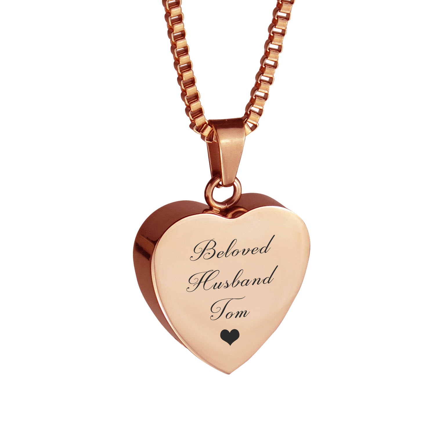 Personalisierte Ehemann Herz Rose Gold Urne Anhänger Halskette - Gedenkstätte Asche Andenken Feuerbestattung Schmuck Personalisierte Ehemann Herz Rose Gold Urne Anhänger Halskette - Gedenkstätte Asche Andenken Feuerbestattung Schmuck von LovetoTreasure