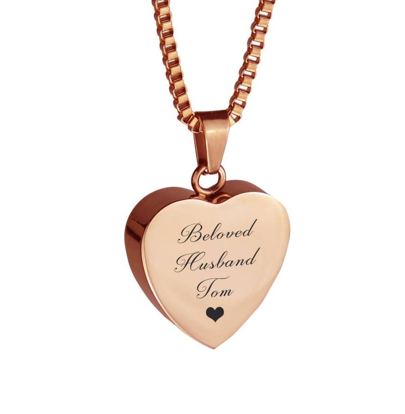 Personalisierte Ehemann Herz Rose Gold Urne Anhänger Halskette - Gedenkstätte Asche Andenken Feuerbestattung Schmuck Personalisierte Ehemann Herz Rose Gold Urne Anhänger Halskette - Gedenkstätte Asche Andenken Feuerbestattung Schmuck von LovetoTreasure