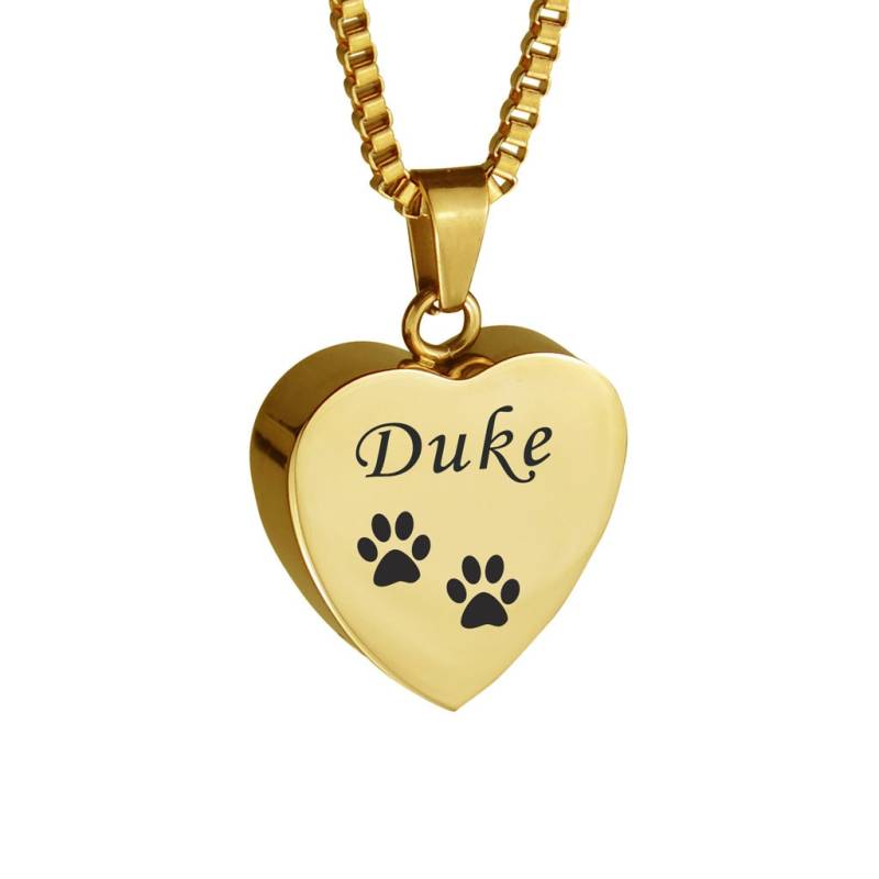 Personalisierte Haustier Katze Hund Pfotenabdruck Herz Gold Urne Anhänger Halskette - Gedenkstätte Asche Andenken Feuerbestattung Schmuck Personalisierte Haustier Katze Hund Pfotenabdruck Herz Gold Urne Anhänger Halskette - Gedenkstätte Asche Andenken Feuerbestattung Schmuck von LovetoTreasure