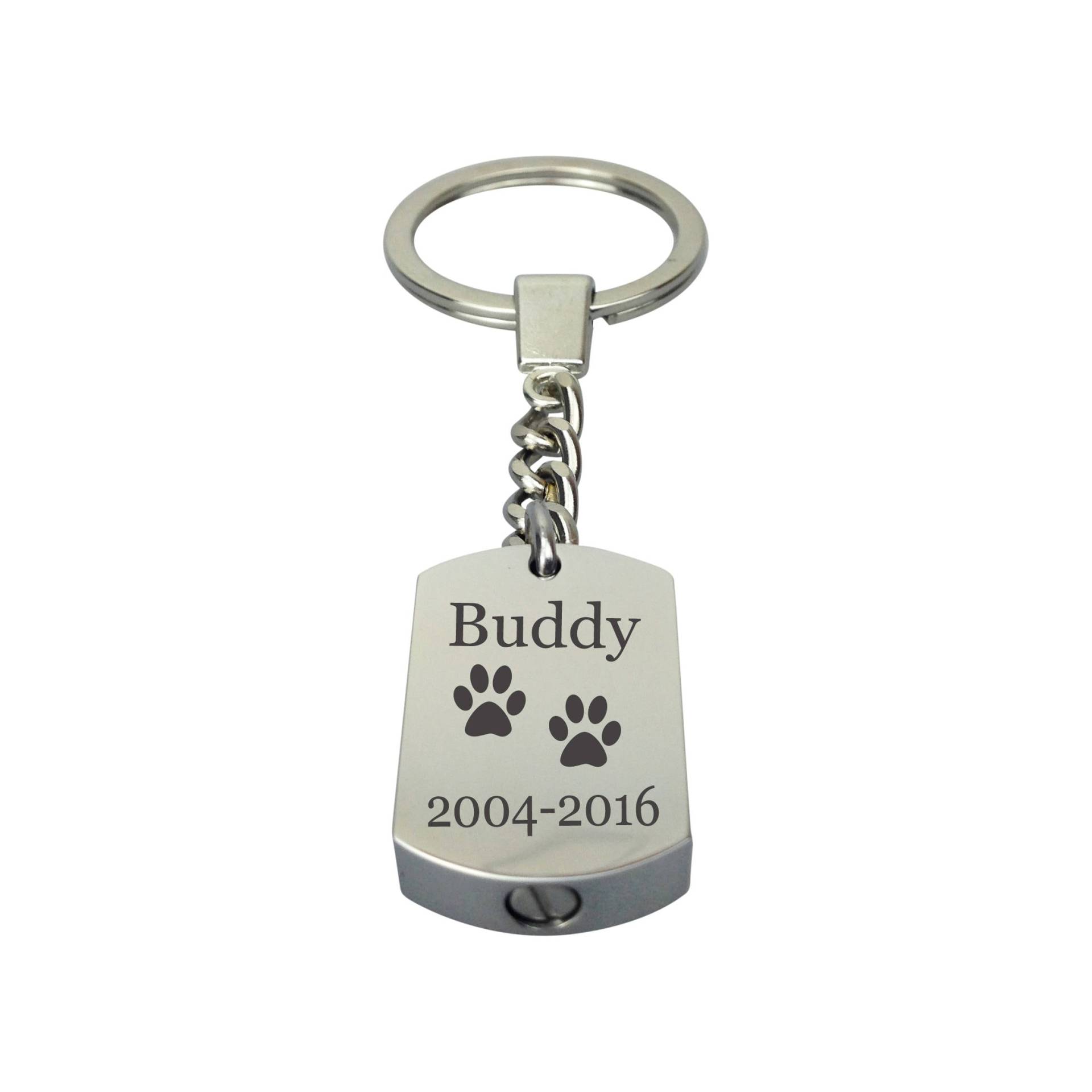 Personalisierte Pfotenabdrucke Haustier Urne Schlüsselanhänger Erinnerung Esche Andenken Schmuck - Gravur Personalisierte Pfotenabdrucke Haustier Urne Schlüsselanhänger Erinnerung Esche Andenken Schmuck - Gravur von LovetoTreasure