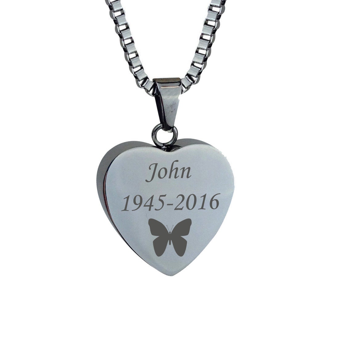 Personalisierte Schmetterling Herz Urne Anhänger - Gedenkstätte Asche Feuerbestattung Andenken Gravur Personalisierte Schmetterling Herz Urne Anhänger - Gedenkstätte Asche Feuerbestattung Andenken Gravur von LovetoTreasure