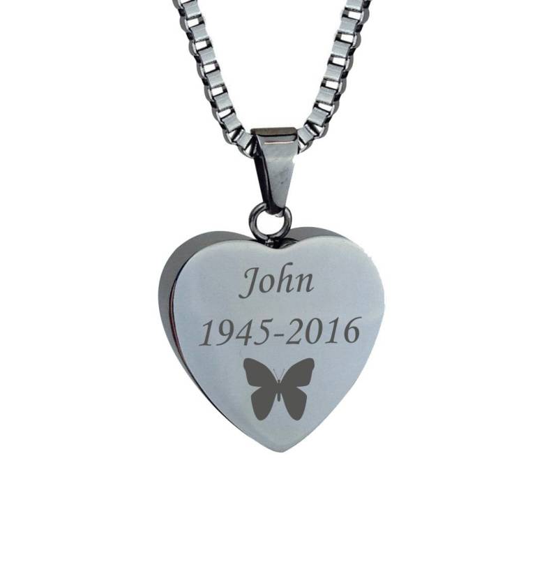 Personalisierte Schmetterling Herz Urne Anhänger - Gedenkstätte Asche Feuerbestattung Andenken Gravur Personalisierte Schmetterling Herz Urne Anhänger - Gedenkstätte Asche Feuerbestattung Andenken Gravur von LovetoTreasure