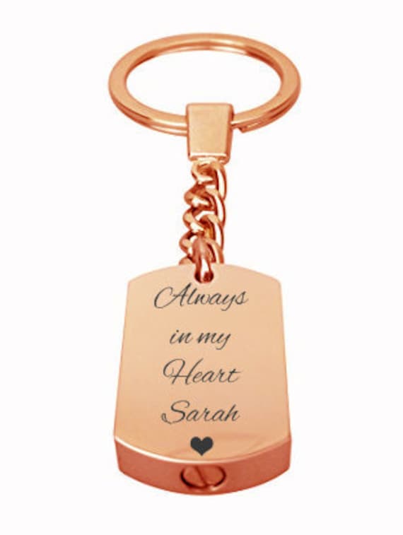 Personalisierter Always in My Heart Urnen Roségold Schlüsselanhänger - Gedenkasche Andenken Schmuck Gravur Personalisierter Always in My Heart Urnen Roségold Schlüsselanhänger - Gedenkasche Andenken Schmuck Gravur von LovetoTreasure