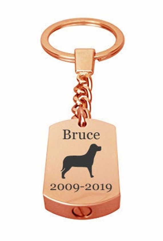 Personalisierter Hund Roségold Haustier Urne Schlüsselanhänger - Gedenkasche Andenken Schmuck Gravur Personalisierter Hund Roségold Haustier Urne Schlüsselanhänger - Gedenkasche Andenken Schmuck Gravur von LovetoTreasure