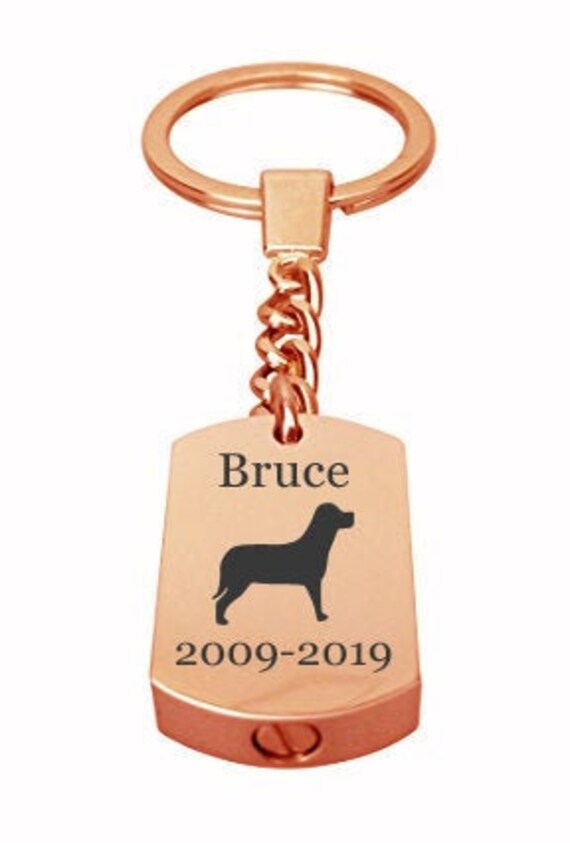 Personalisierter Hund Roségold Haustier Urne Schlüsselanhänger - Gedenkasche Andenken Schmuck Gravur Personalisierter Hund Roségold Haustier Urne Schlüsselanhänger - Gedenkasche Andenken Schmuck Gravur von LovetoTreasure