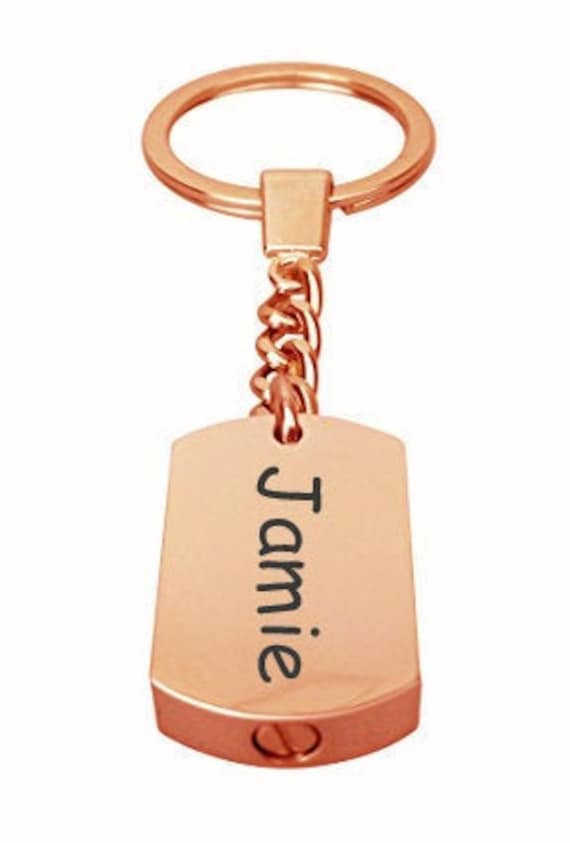 Personalisierter Roségold Urnen Schlüsselring - Gedenkasche Andenken Kremationsschmuck von LovetoTreasure