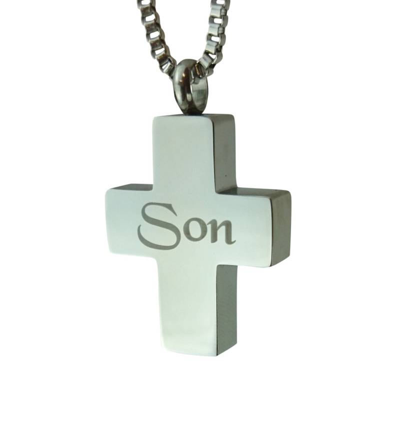 Sohn Kreuz Urne Anhänger - Gedenkasche Feuerbestattung Andenken Personalisierte Gravur Sohn Kreuz Urne Anhänger - Gedenkasche Feuerbestattung Andenken Personalisierte Gravur von LovetoTreasure