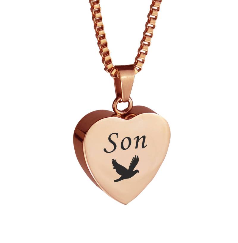 Sohn Taube Herz Rose Gold Urne Anhänger Halskette - Gedenkstätte Asche Andenken Feuerbestattung Schmuck Sohn Taube Herz Rose Gold Urne Anhänger Halskette - Gedenkstätte Asche Andenken Feuerbestattung Schmuck von LovetoTreasure