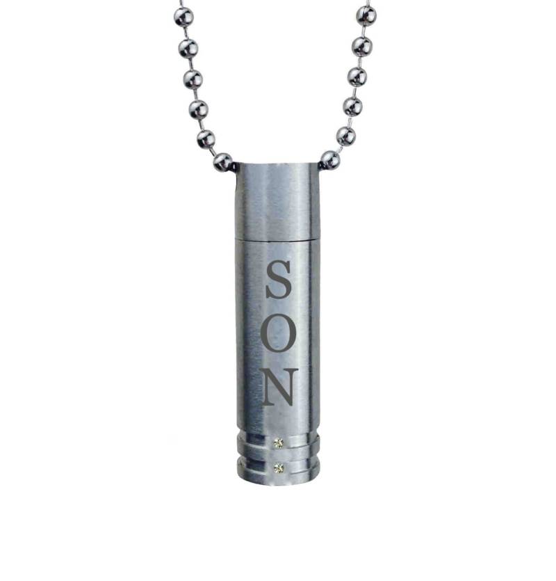 Sohn Zylinder-Urne Anhänger-Denkmal Asche Andenken Schmuck-Personalisierte Gravur Sohn Zylinder-Urne Anhänger-Denkmal Asche Andenken Schmuck-Personalisierte Gravur von LovetoTreasure