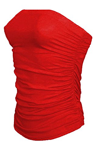 B&S Trendz Damen Top, Trägerlos, Gerüscht, Top in Gr. 34–48 Gr. X-Large, rot B&S Trendz Damen Top, Trägerlos, Gerüscht, Top in Gr. 34–48 Gr. X-Large, rot von Lovetoenvy