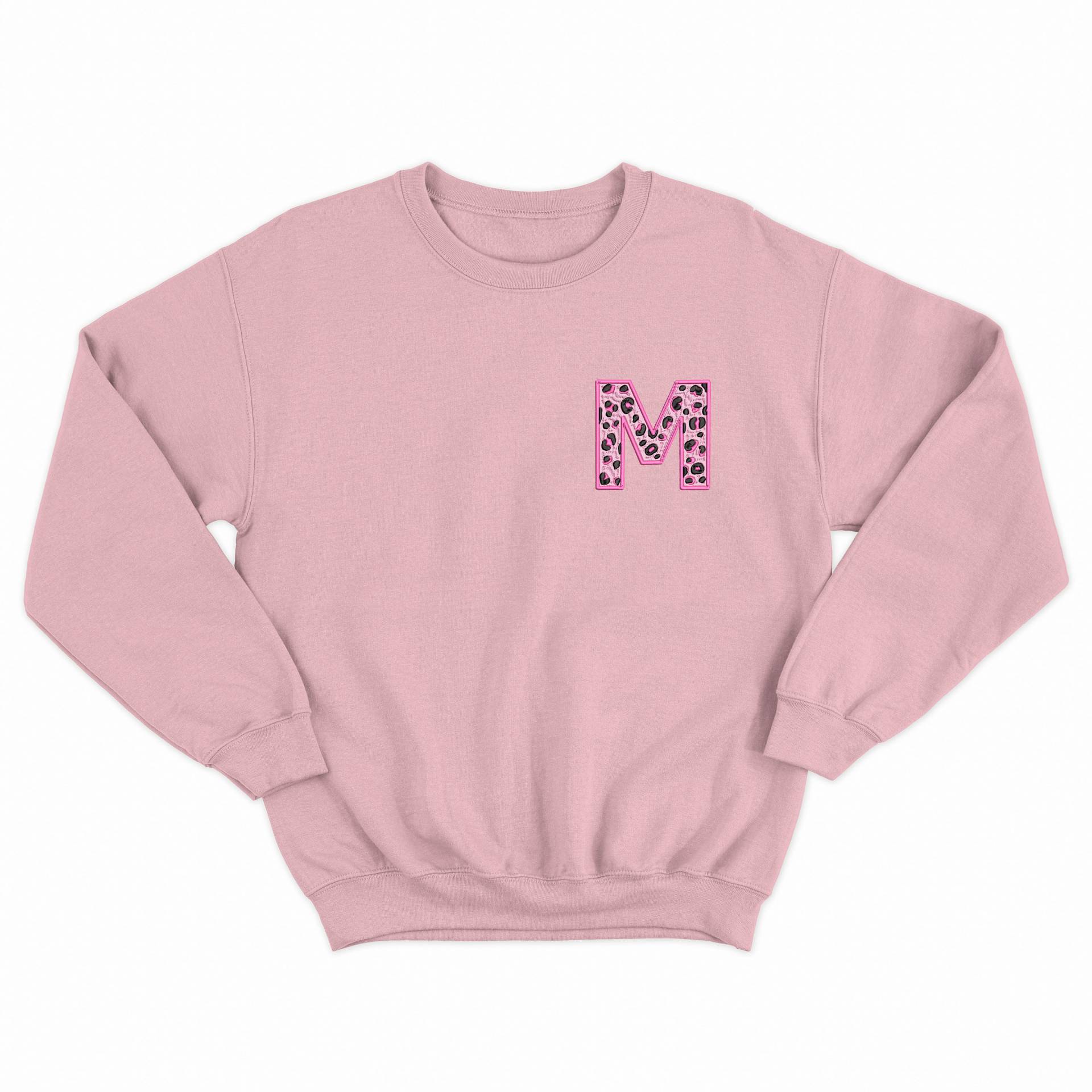 Benutzerdefinierte Erste Leopard Bestickt Sweatshirt Initialen Süße Stickerei Pullover Jede Farbe Erwachsene Kinder von LoveulotsGifts