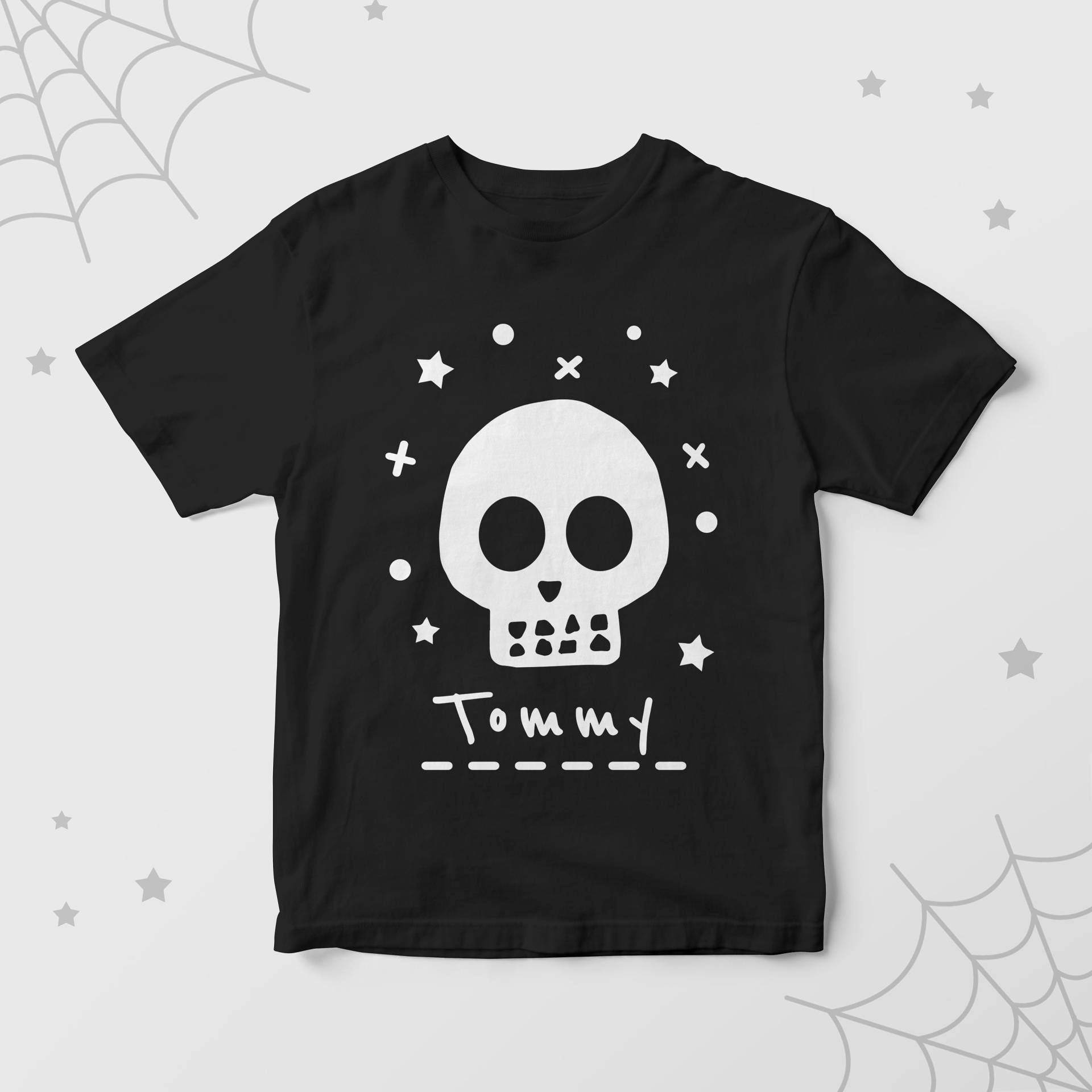 Kinder Halloween T-Shirt Jungen Mädchen Personalisierte Schädel Coole Geschenke von LoveulotsGifts