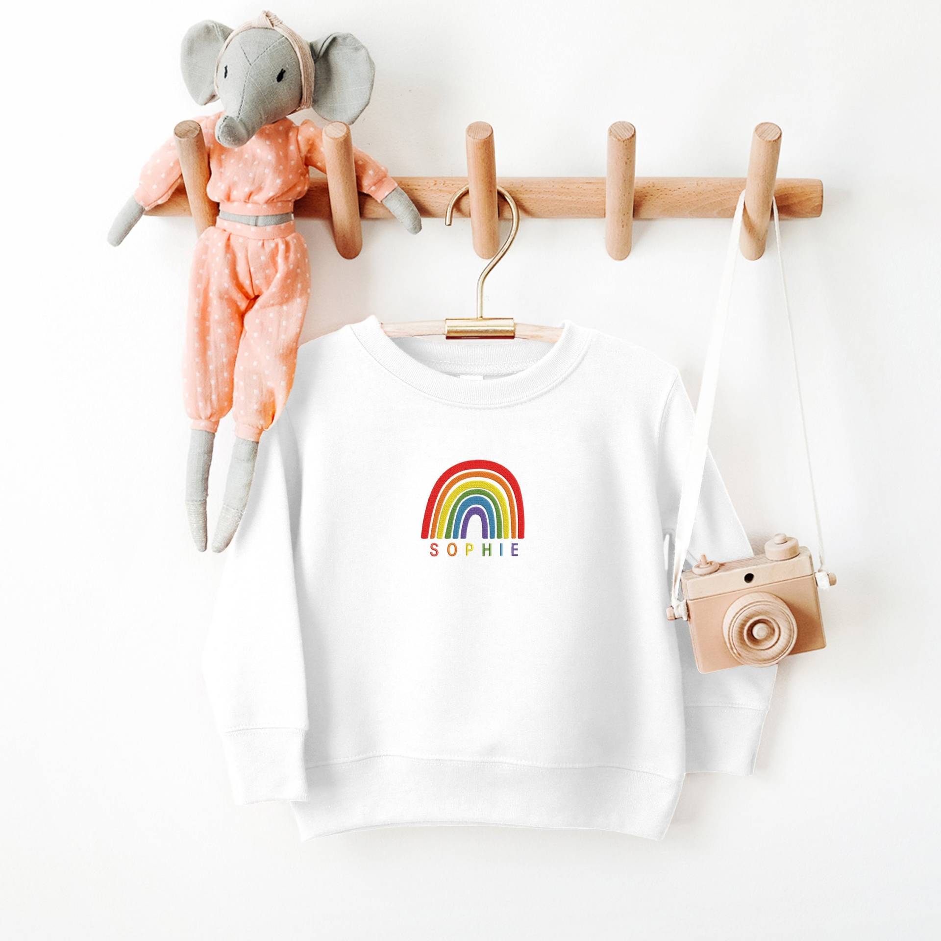 Regenbogen Kinder Sweatshirt Niedliche Bunte Kleidung Personalisiert von LoveulotsGifts