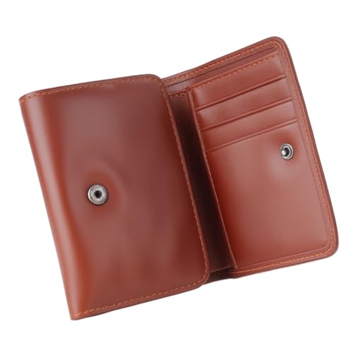 LovinPet Schlanke Ledergeldbörse für Herren, Geldbörse für Männer, Geschenke für Männer, Kartenhalter, Braun/Rot von LovinPet