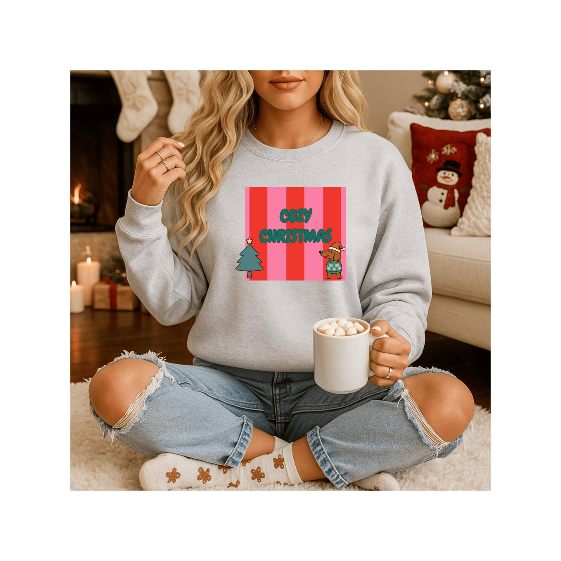 Cozy Christmas Sweatshirt | Dackel Weihnachtspullover Für Frauen I Weihnachtsgeschenk Lustiger Pullover von LovinVibe