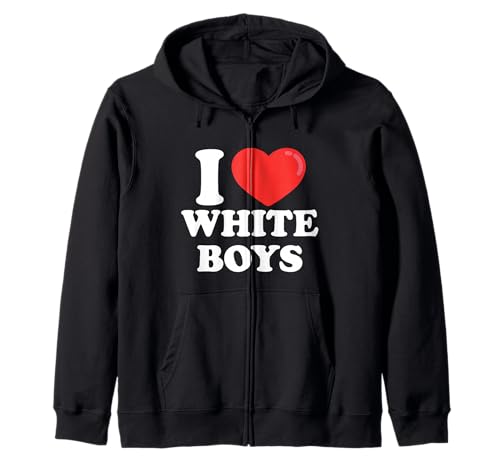 I Love (Herz) White Boys Kapuzenjacke von Loving Heartfelt Brand