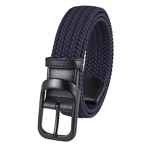 Lovionus89 Golf gürtel Herren, Breite 3.4cm verstellbarer gewebter geflochtener Stretchgürtel Herren für lässige Jeans,105 CM, Dunkelblau von Lovionus89