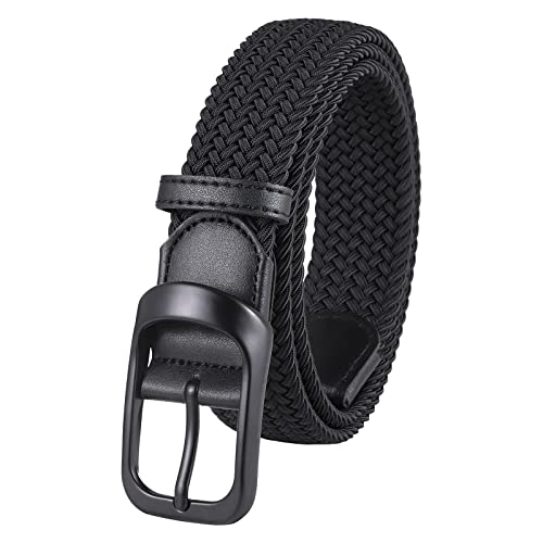 Lovionus89 Golf gürtel Herren, Breite 3.4cm verstellbarer gewebter geflochtener Stretchgürtel Herren für lässige Jeans,125 CM,Schwarz von Lovionus89