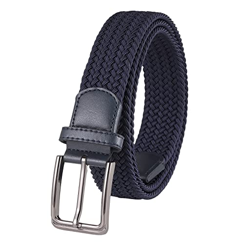 Lovionus89 Stoffgürtel Stretchgürtel, 3.4 cm Verstellbarer geflochtener Web Golf männer gürtel für lässige Jeans Sport,115 CM, Dunkelblau von Lovionus89