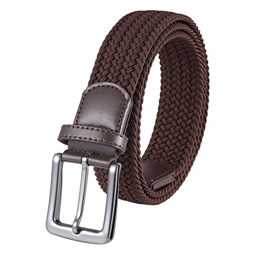 Lovionus89 gürtel herren, elastischer gürtel Herren, Breite 3.4cm lässige Jeans, verstellbarer geflochtener Webgürtel,125 CM, Kaffee von Lovionus89