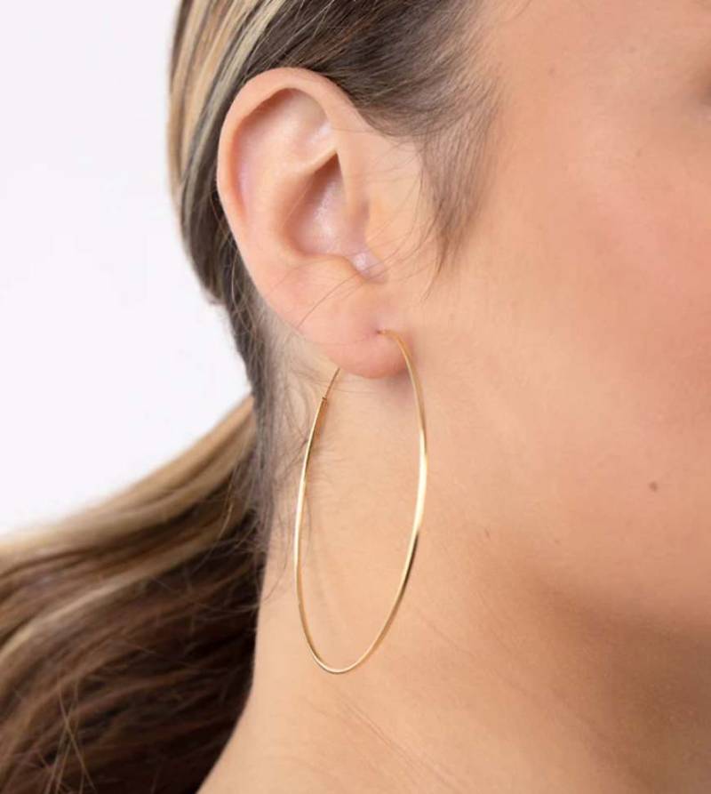 Lovisa - 60 mm feine Creolen aus vergoldetem Sterlingsilber in Goldoptik-Goldfarben von Lovisa