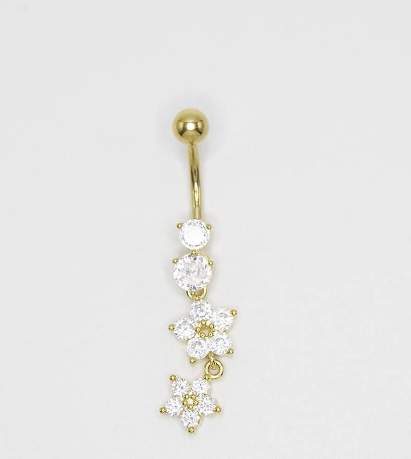 Lovisa - Bauchnabelpiercing aus Titan in Goldoptik mit Blumendesign-Goldfarben von Lovisa