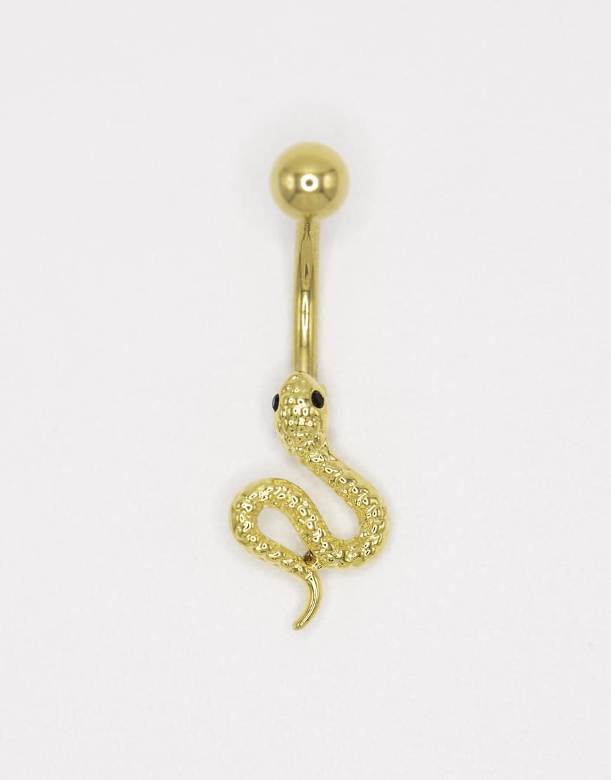 Lovisa - Bauchnabelpiercing aus Titan in Goldoptik mit Schlangendesign-Goldfarben von Lovisa