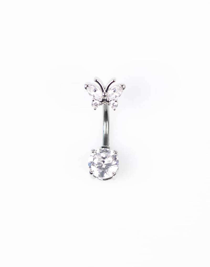 Lovisa - Bauchnabelpiercing aus Titan in Silber-Optik mit Zirkonia von Lovisa