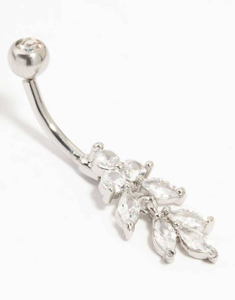 Lovisa - Bauchnabelpiercing aus Titan mit Anhänger mit Marquise-Steinen in Silberoptik Lovisa - Bauchnabelpiercing aus Titan mit Anhänger mit Marquise-Steinen in Silberoptik von Lovisa