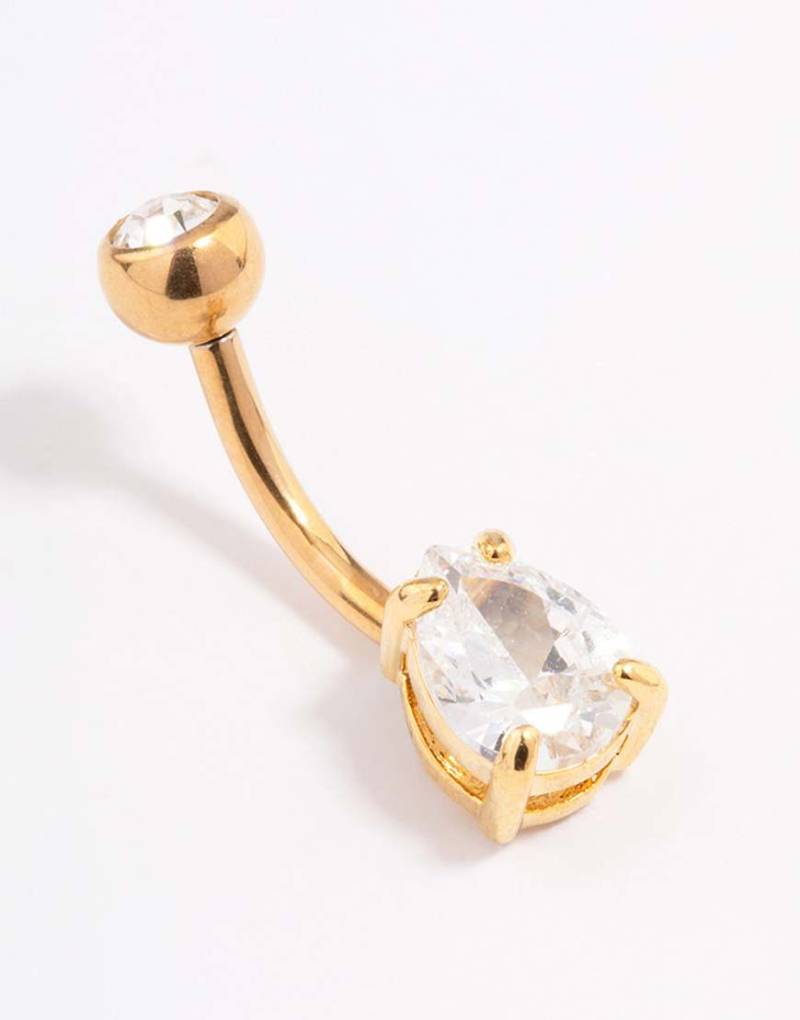 Lovisa - Bauchnabelpiercing aus vergoldetem Chirurgenstahl in Goldoptik mit eingefasstem Zirkonia-Stein-Goldfarben Lovisa - Bauchnabelpiercing aus vergoldetem Chirurgenstahl in Goldoptik mit eingefasstem Zirkonia-Stein-Goldfarben von Lovisa