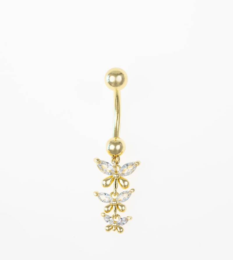 Lovisa - Bauchnabelring aus vergoldetem Chirurgenstahl in Goldoptik mit Dreiecks-Design-Goldfarben von Lovisa