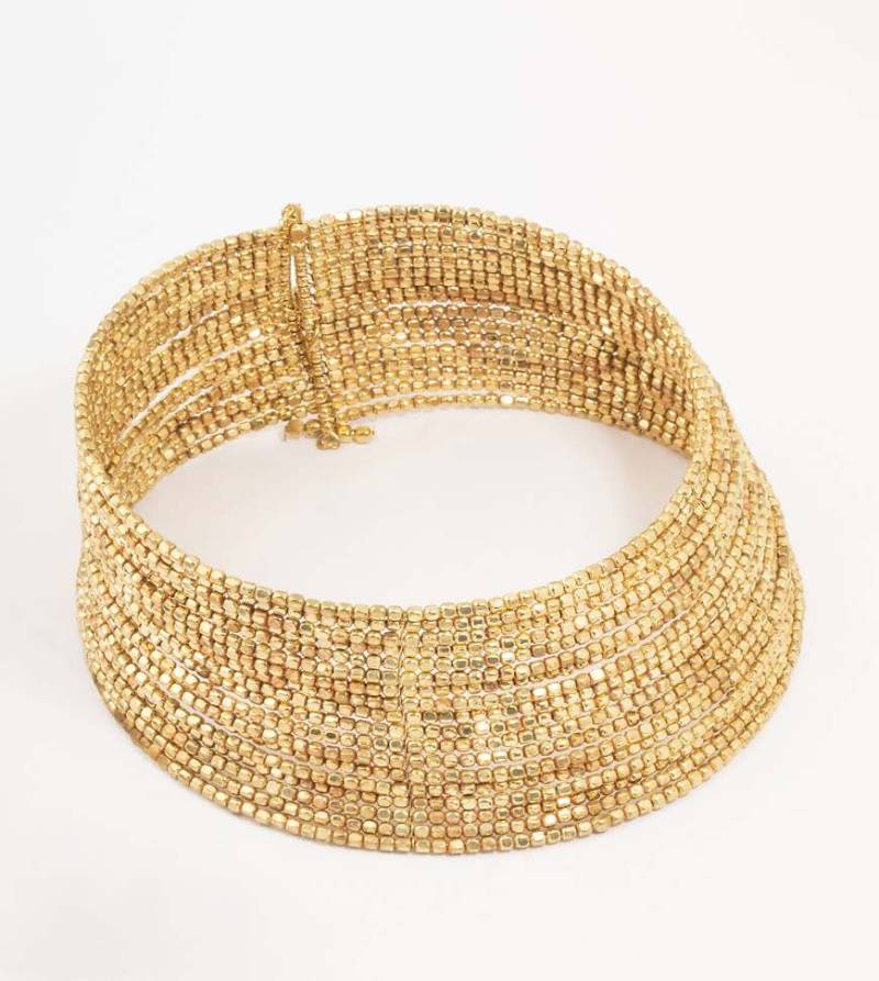Lovisa - Breite Choker-Halskette in Goldoptik-Goldfarben von Lovisa